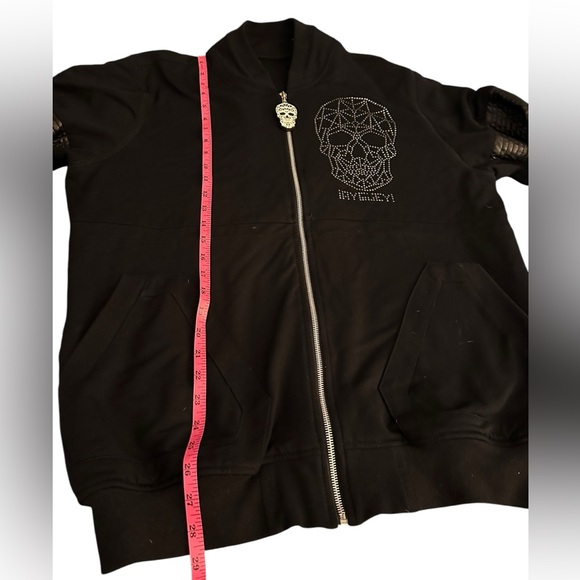 AyGuey made in Mexico full-zip sweatshirt jacket with studded skulls men’s XL - Picture 7 of 14